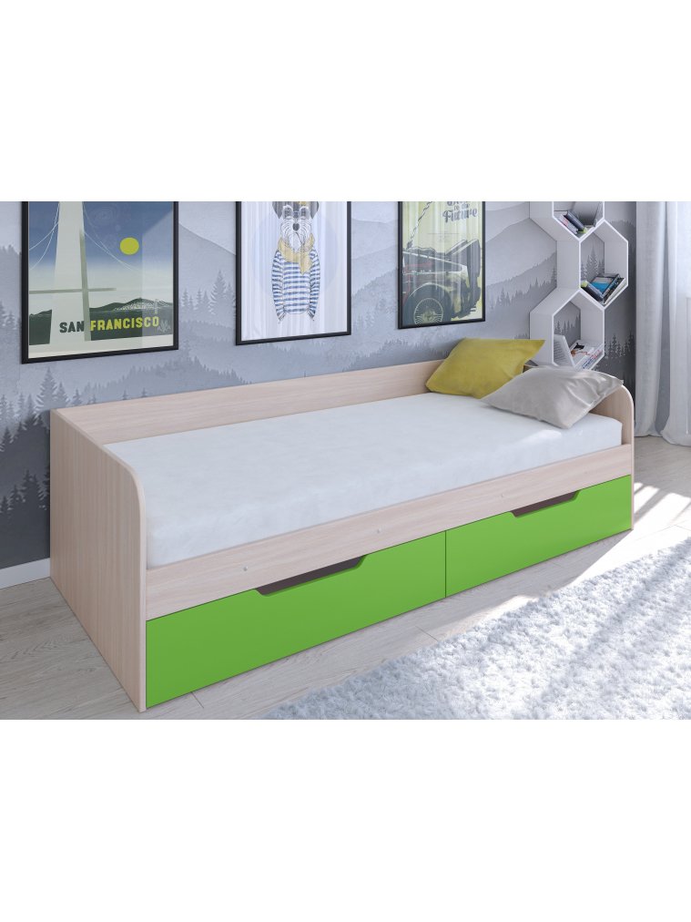 Софа Астра дуб молочный / салатовый