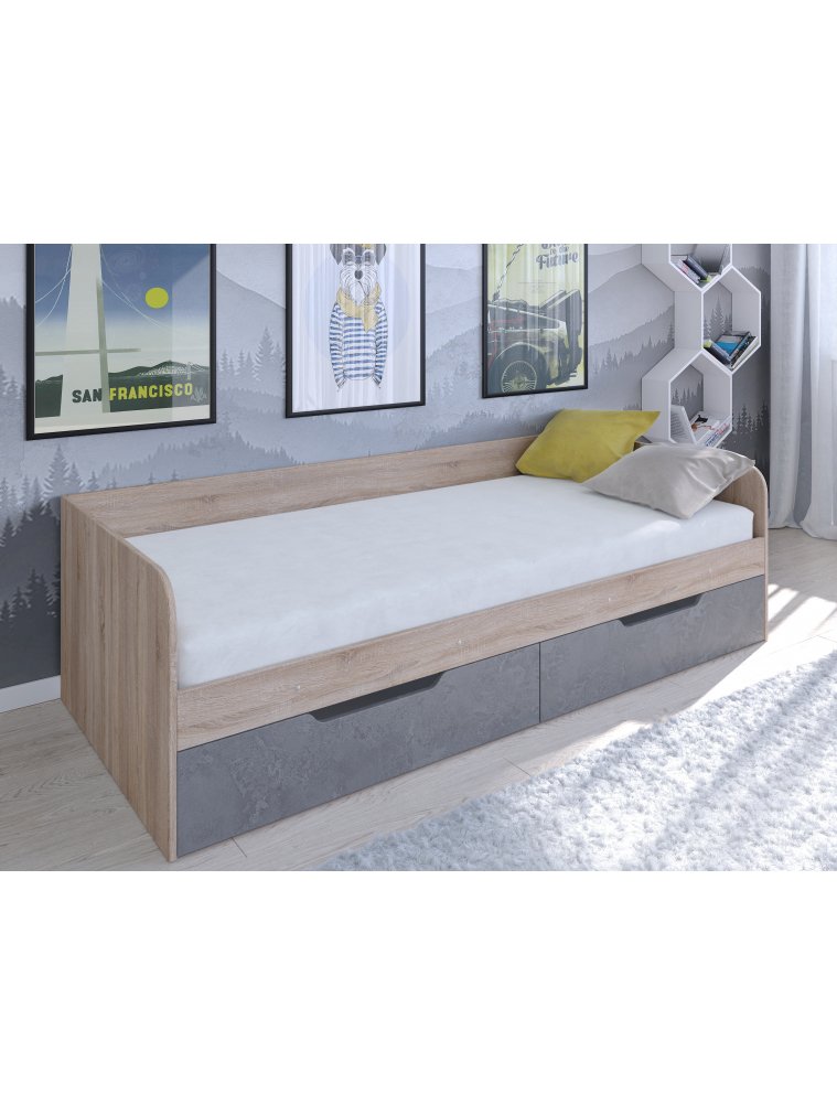 Софа Астра дуб сонома / железный камень