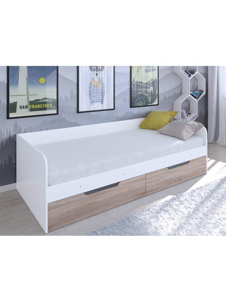 Софа Астра белый / дуб сонома