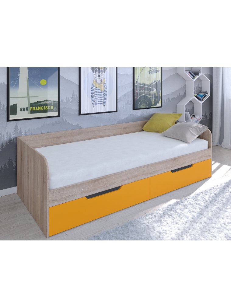 Софа Астра дуб сонома / оранжевый