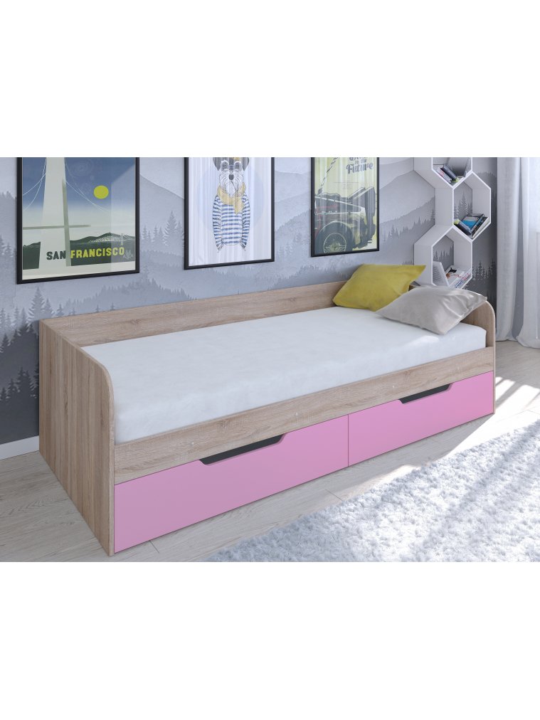 Софа Астра дуб сонома / розовый