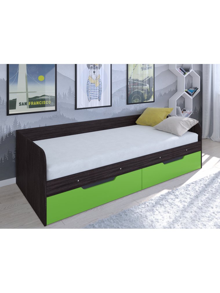 Софа Астра венге / салатовый