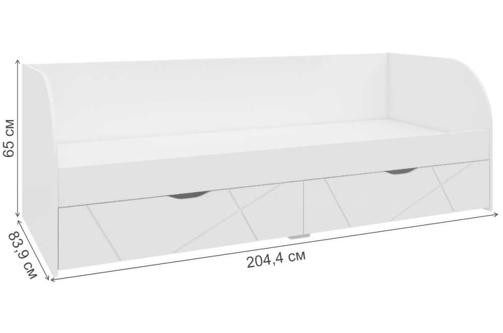 Софа Хауза 80х200 белый глянец