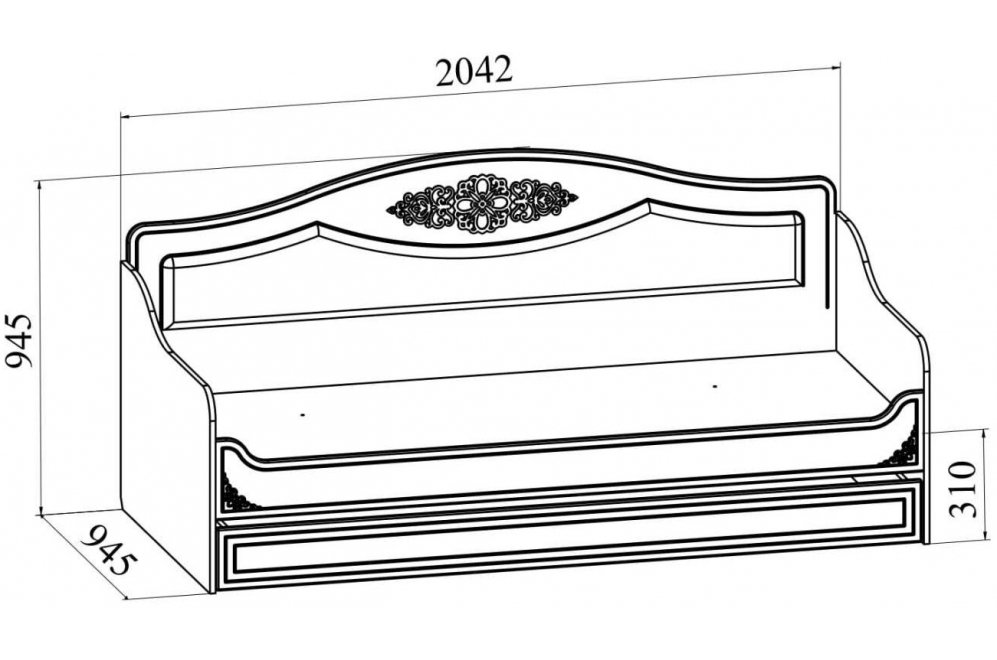 Софа Ассоль АС-47 90х200 белое дерево