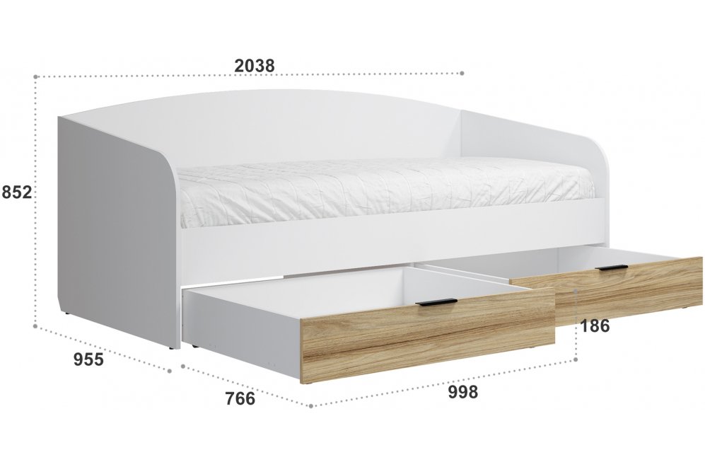 Софа Скайлайт СЛ-31К 90х200 блэквуд ячменный / белая