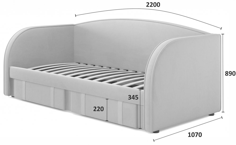 Софа Elda 90х200 бежевый велюр