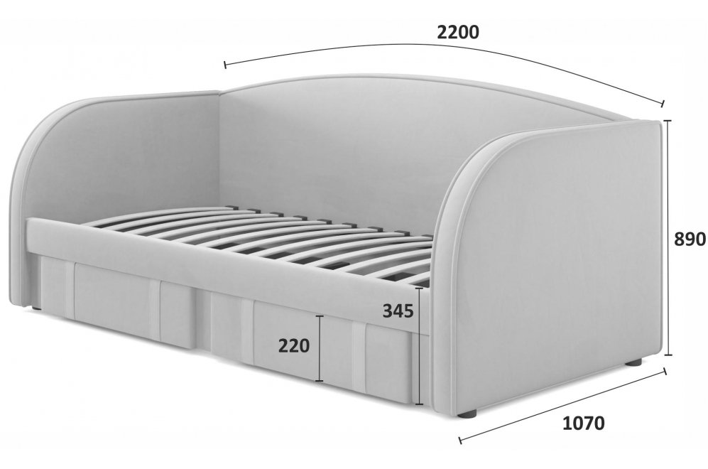 Софа Elda 90х200 лиловый велюр