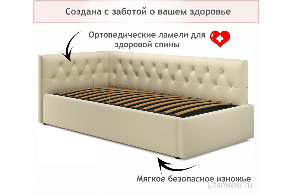 Тахта Afelia 90х200 бежевая