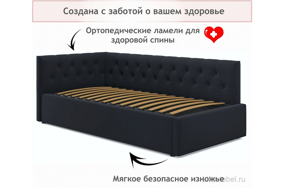 Тахта Afelia 90х200 черная