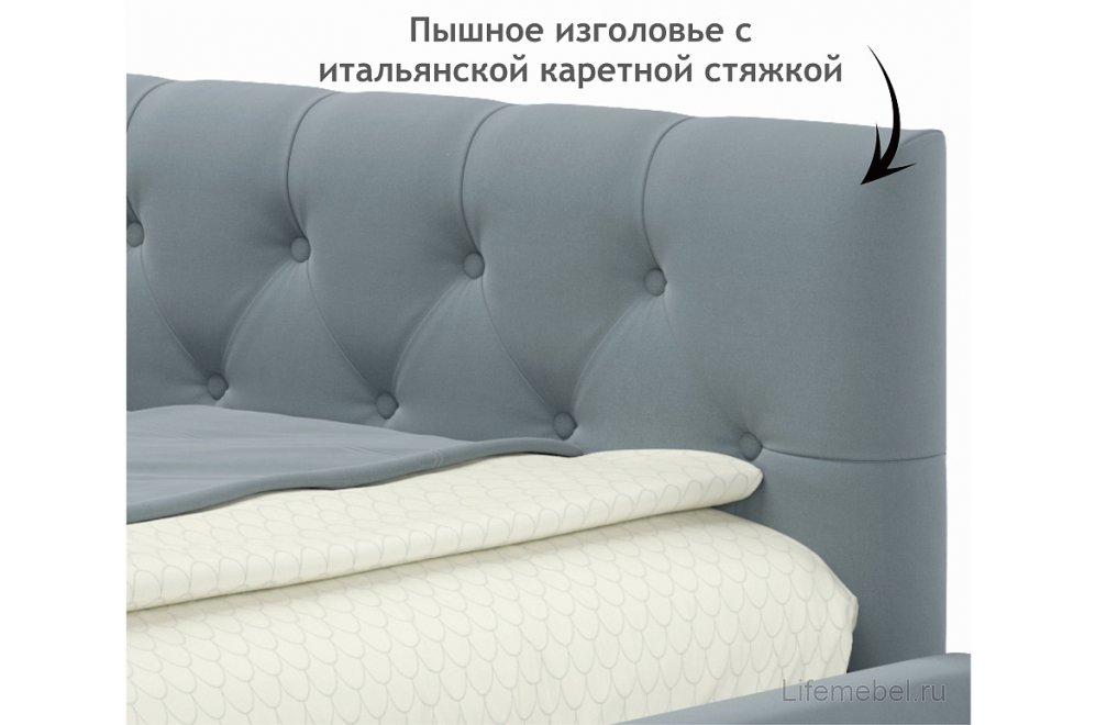 Тахта Ариэтта с ящиками 90х200 серая