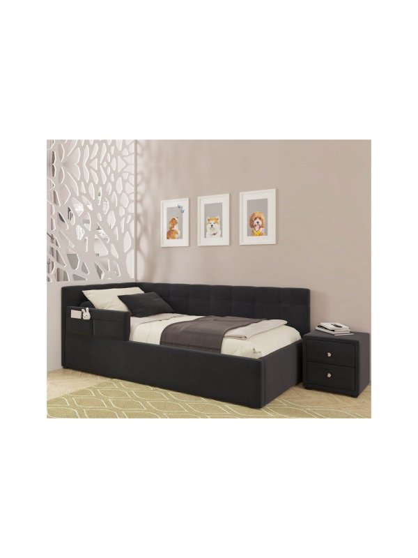 Тахта Bonna 90х200 с защитным бортиком темная