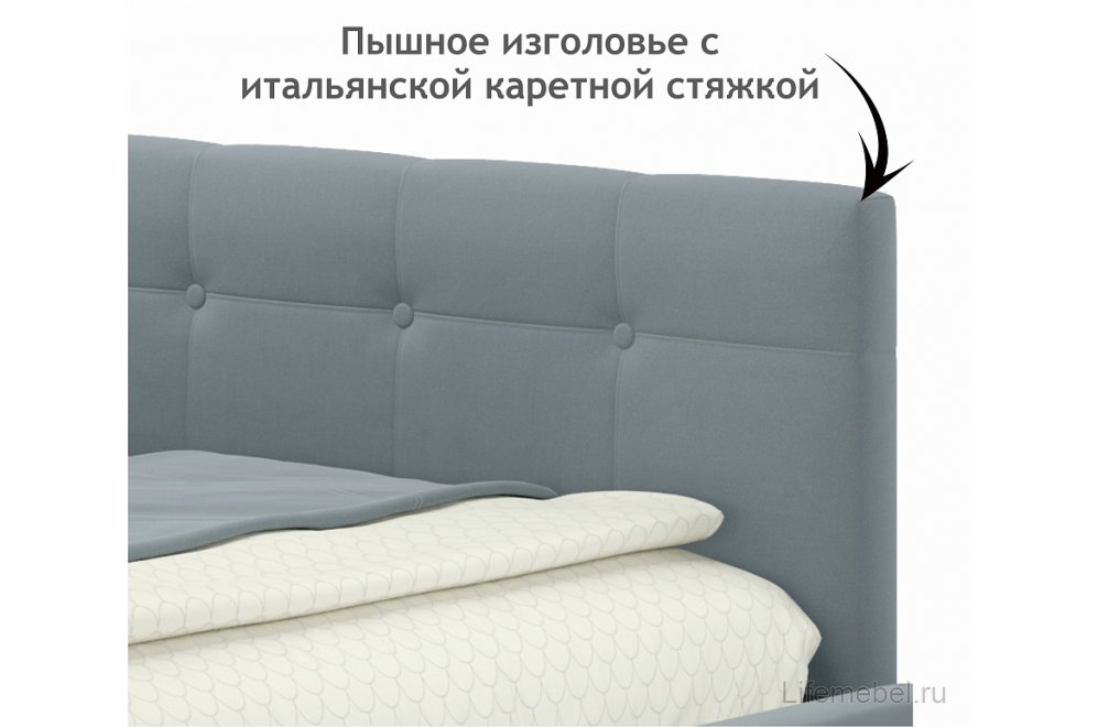 Тахта Bonna 90х200 велюр серый
