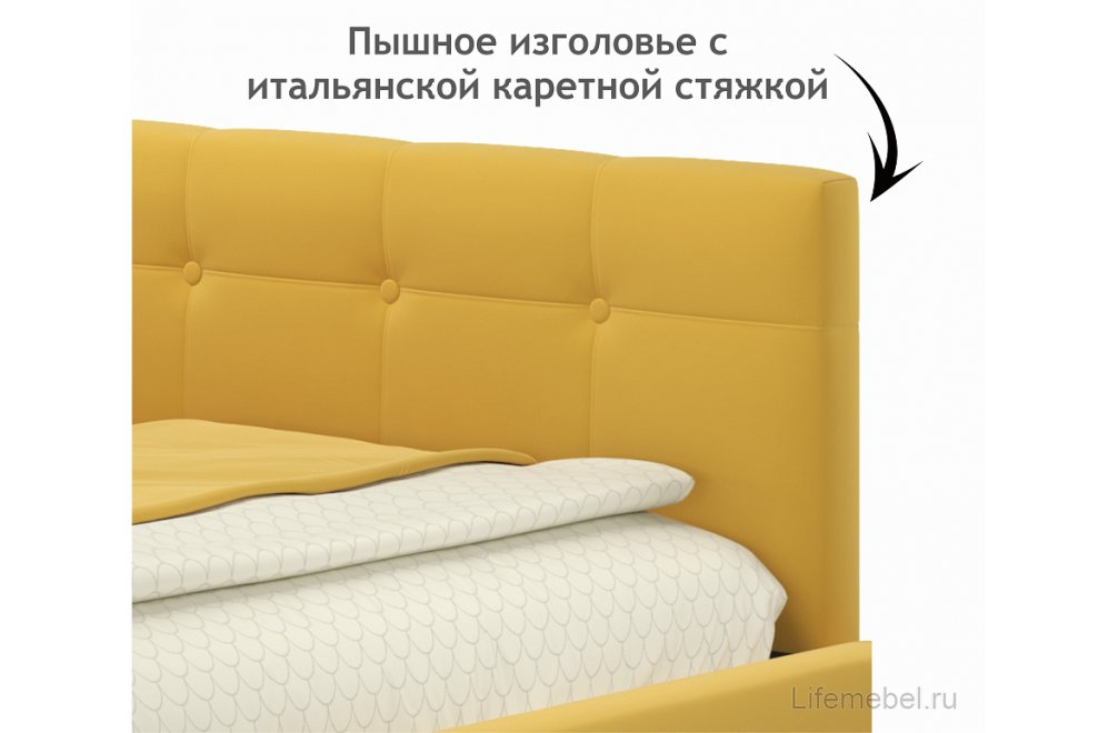 Тахта Bonna 90х200 велюр желтый