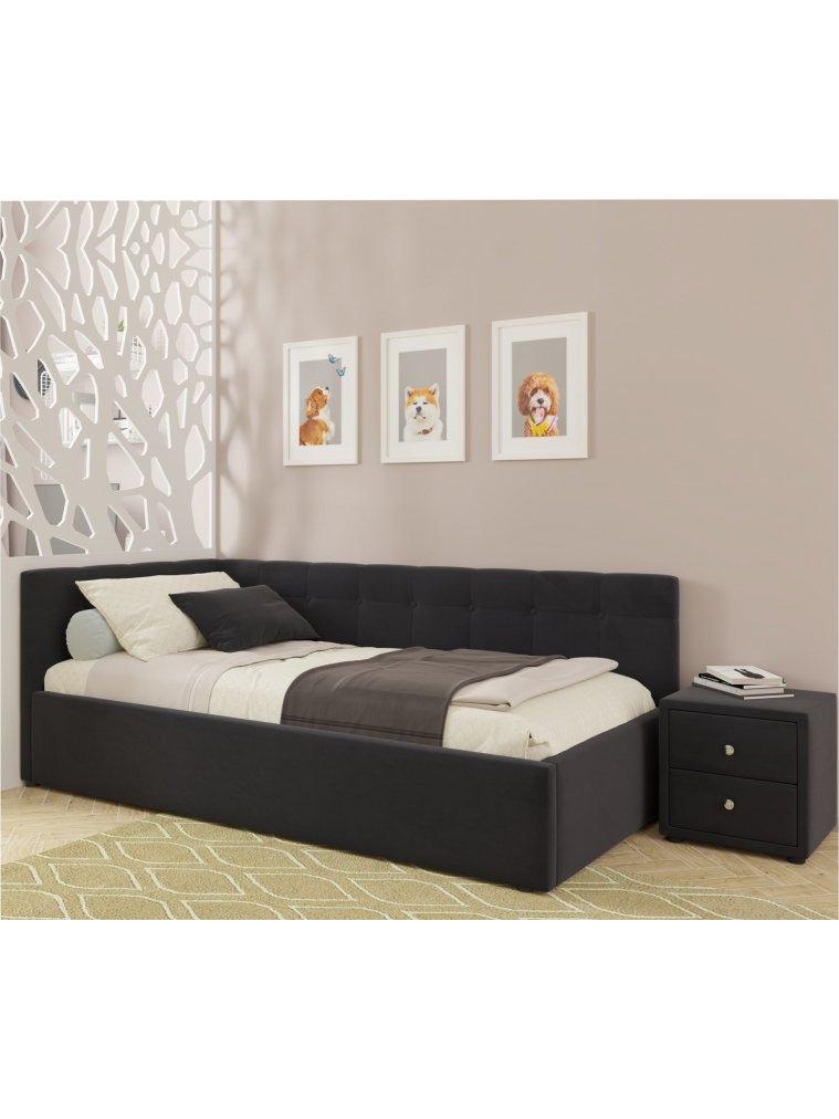 Тахта Bonna 90х200 велют черный