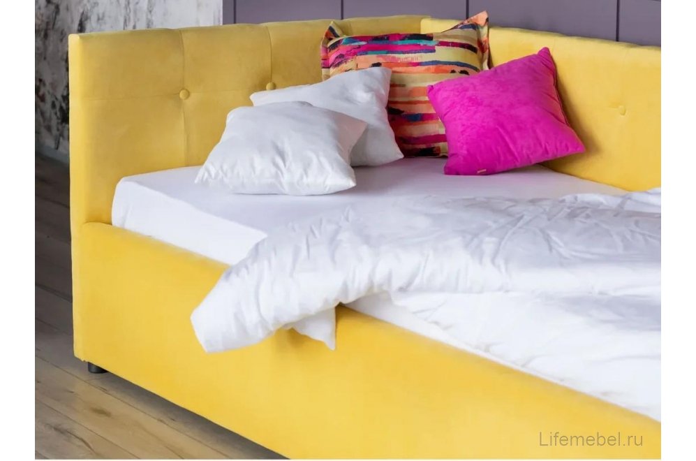 Тахта Bonna 90х200 c ПМ велюр желтый