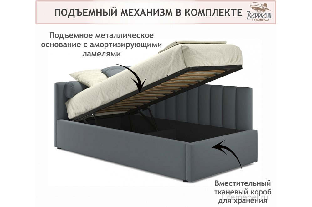 Тахта Milena 90х200 серая