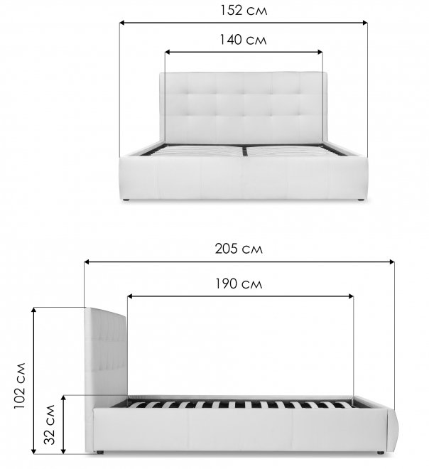 Полутораспальная кровать Афродита-2 140х190 с ПМ велюр bingo beige