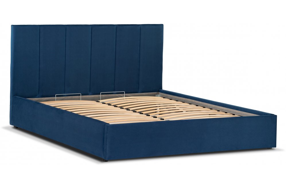 Полутораспальная кровать Афродита-3 140х200 синий велюр bingo denim