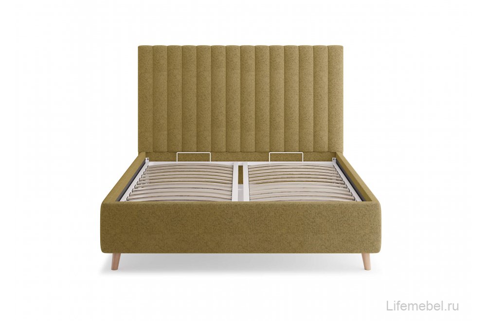 Полутораспальная кровать Amanda 140x200 с основанием велутто бежевый