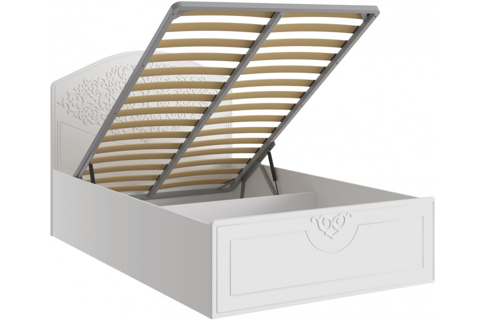 Полутораспальная кровать Ассоль АС-68 120х200 с ПМ белое дерево