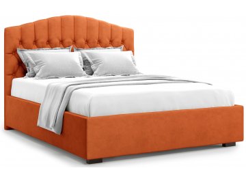 Полутораспальная кровать Lugano 140 оранжевый велюр (velutto 27)
