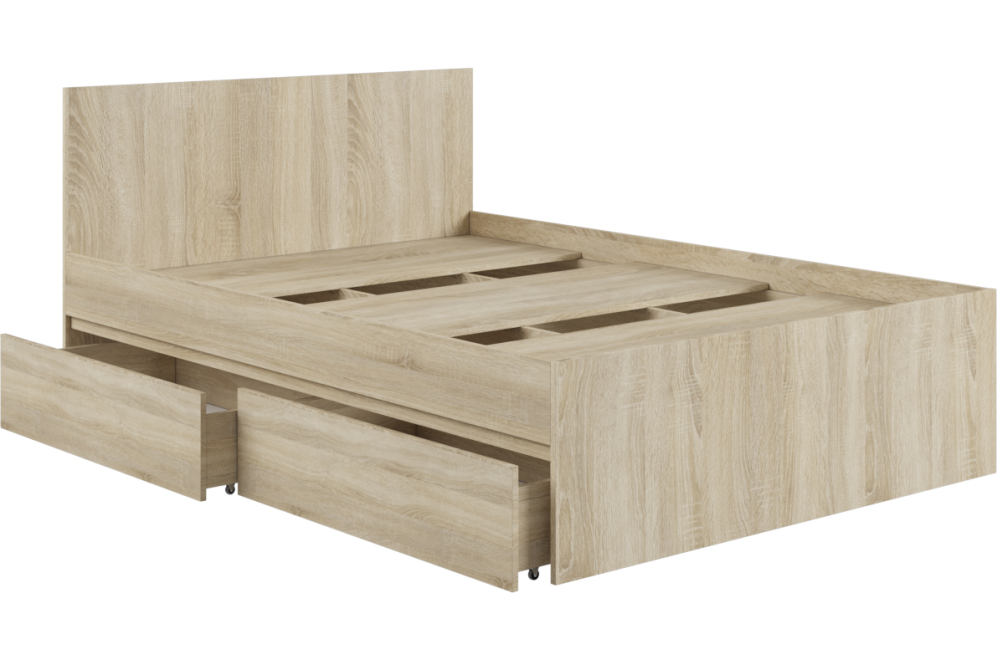 Полутораспальная кровать Мадера К1.4М 140х200 ЛДСП сонома