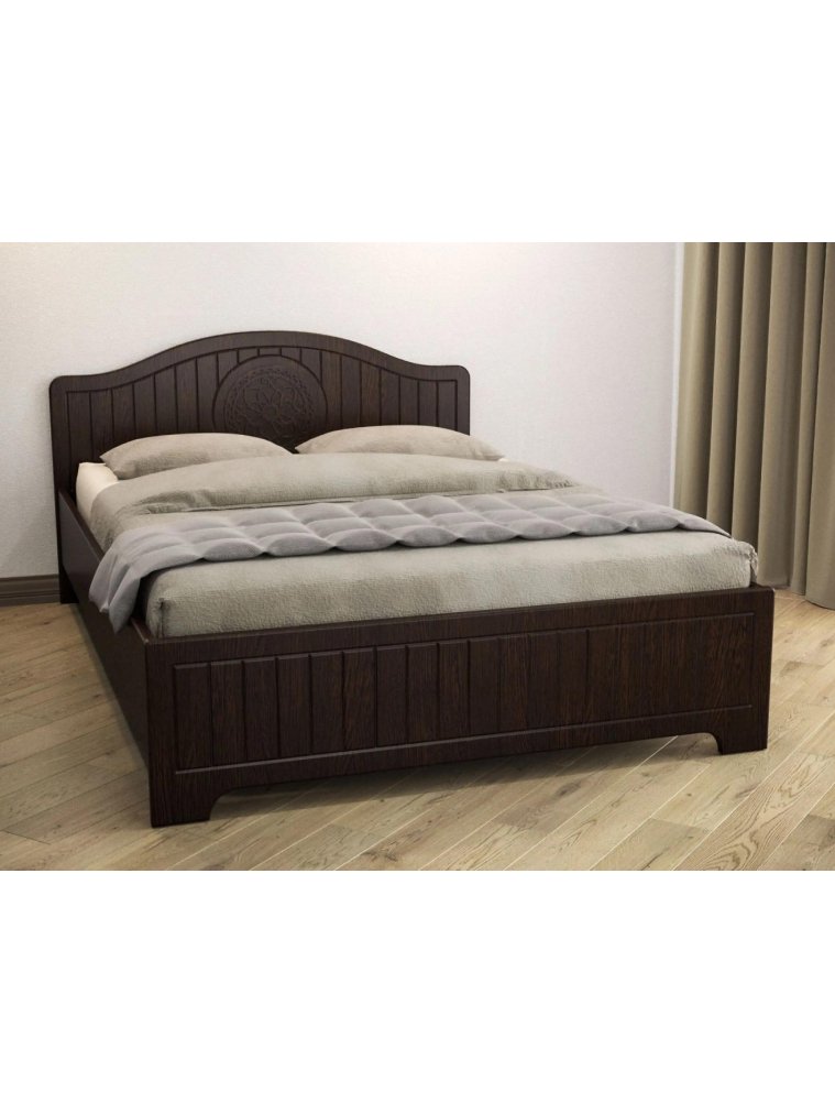 Полутораспальная кровать Монблан МБ-602К 140х200 венге / орех шоколадный