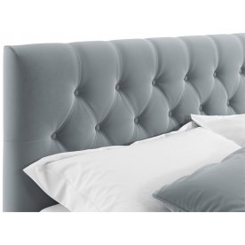 Полутораспальная кровать Verona 140х200 серый велюр