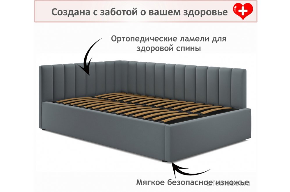 Тахта Венера 120х200 серая