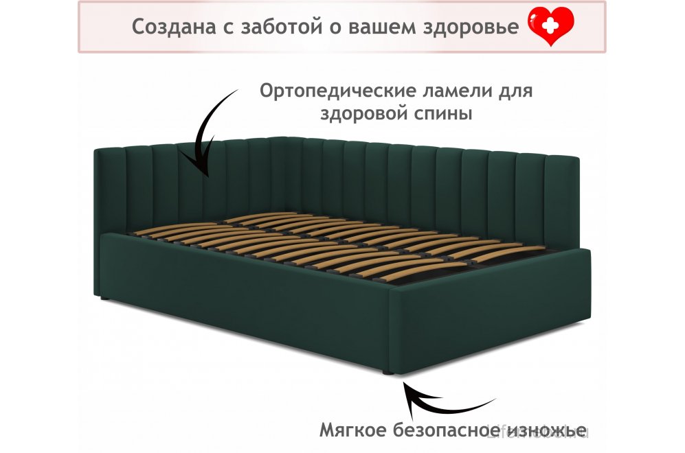 Тахта Milena 120х200 с ПМ изумруд