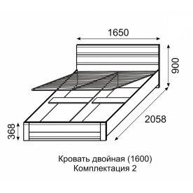 Кровать двухместная Яна с ПМ 160х200 белый снег с матрасом