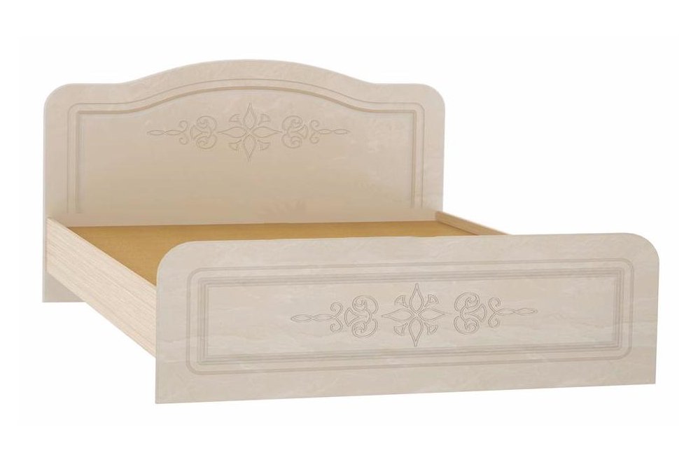 Кровать двуспальная Фиеста-М КР-502 160x200 перламутровый глянец с матрасом