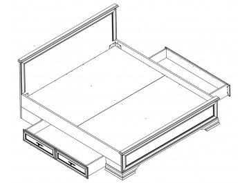 Двуспальная кровать Kentaki с ящиками и матрасом