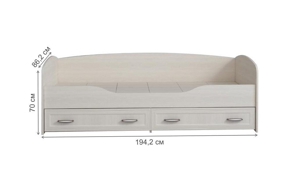 Односпальная кровать Колибри 80 х 190 см бодега с матрасом