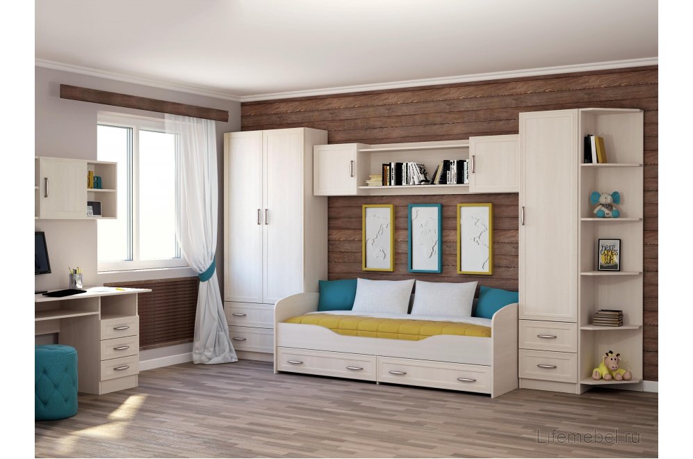 Односпальная кровать Колибри 80 х 190 см бодега с матрасом