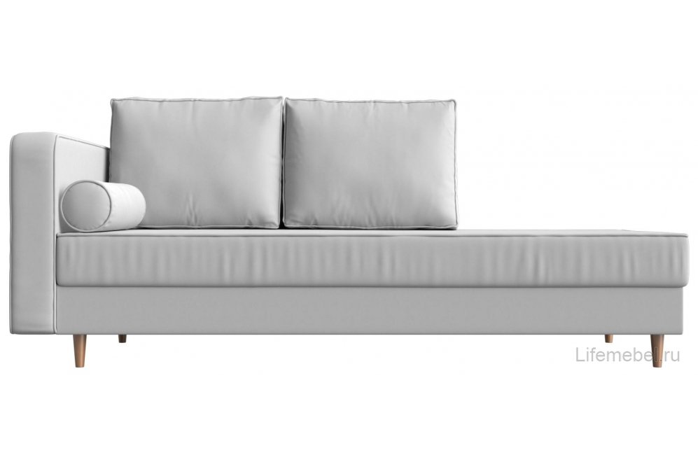 Кушетка Прайм левая белая экокожа