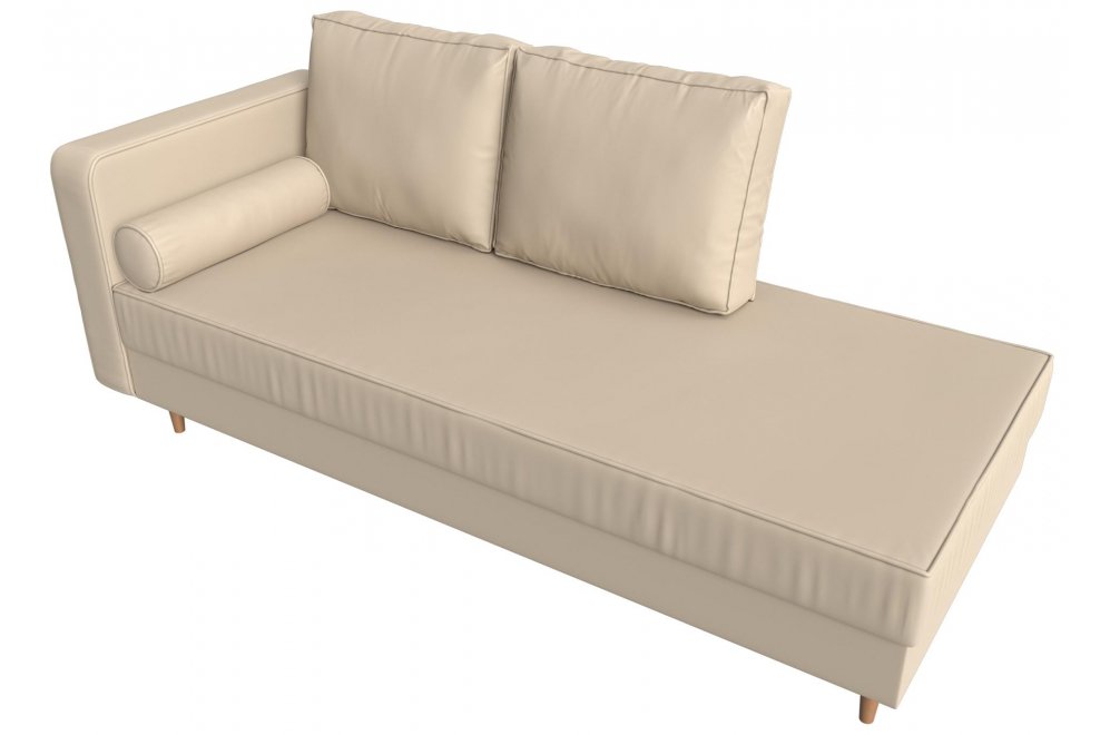 Кушетка Прайм левая бежевая экокожа