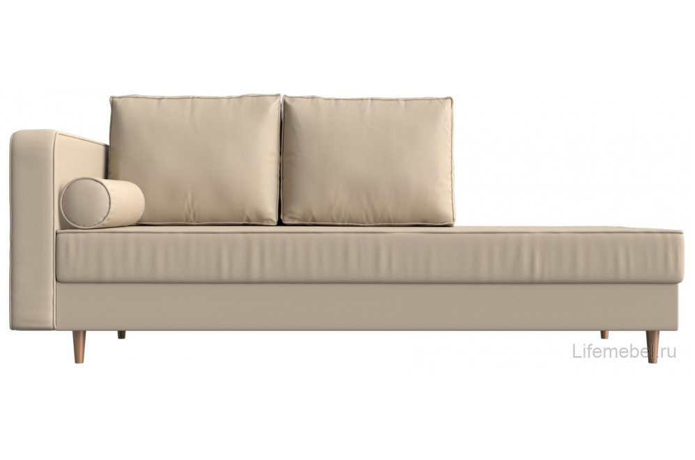 Кушетка Прайм левая бежевая экокожа