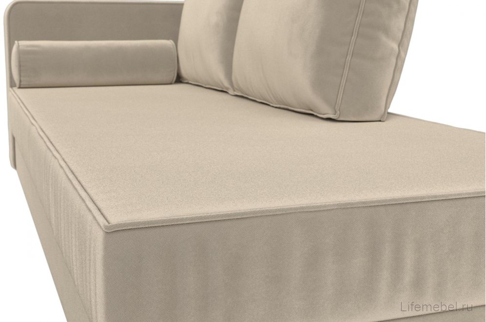Кушетка Прайм левая бежевый микровельвет