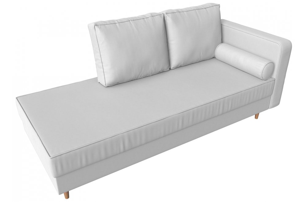 Кушетка Тайра правая белая экокожа