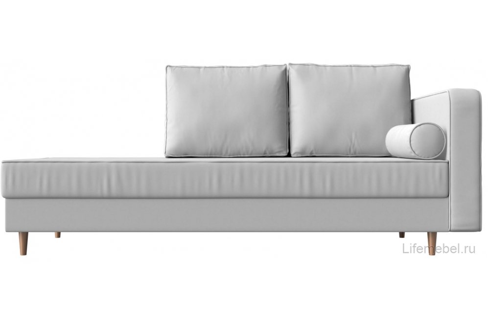 Кушетка Тайра правая белая экокожа