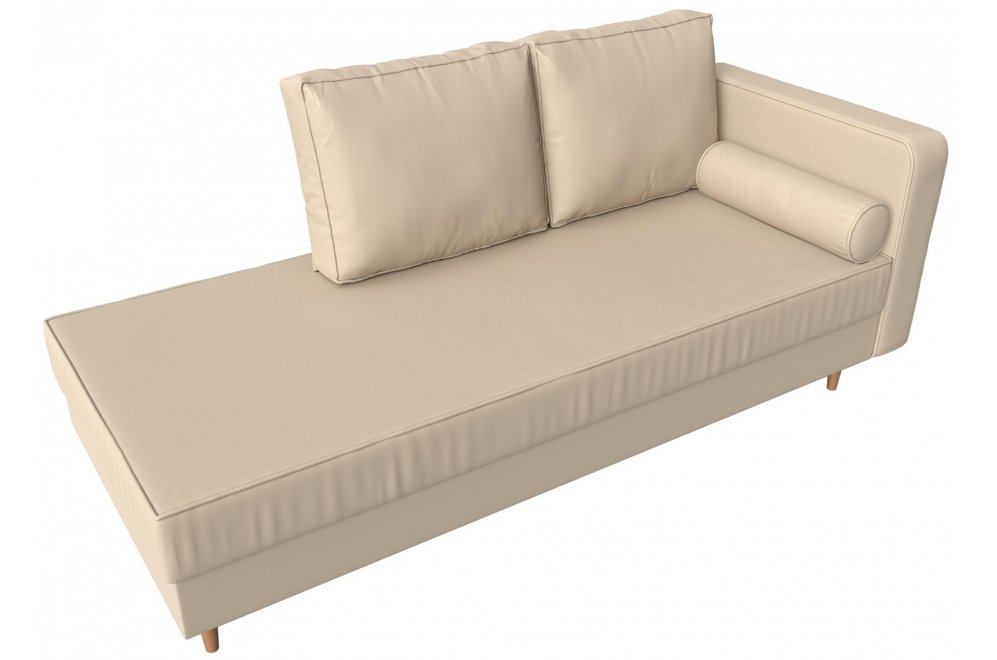 Кушетка Прайм правая бежевая экокожа