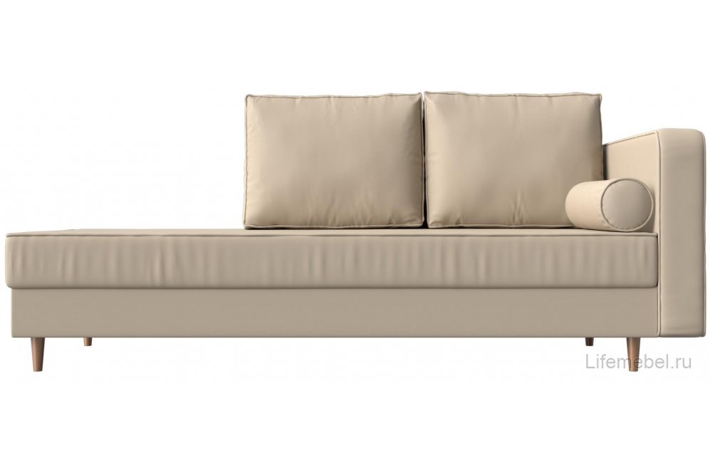 Кушетка Прайм правая бежевая экокожа