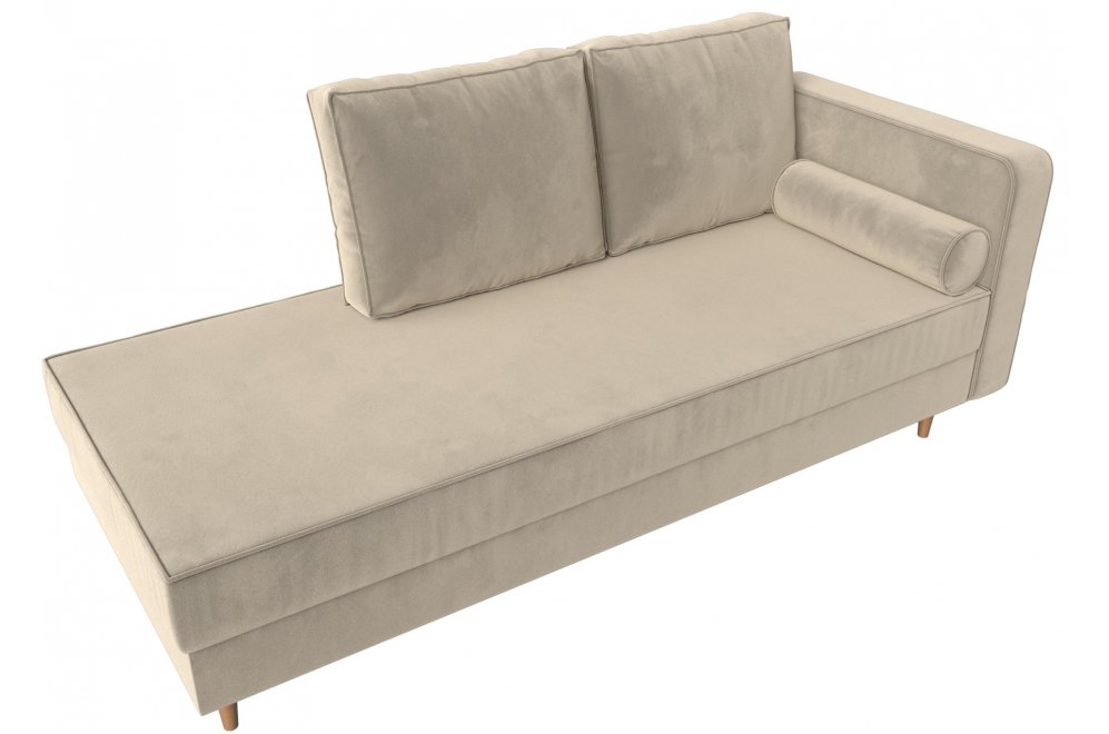 Кушетка Тайра правая бежевый микровельвет