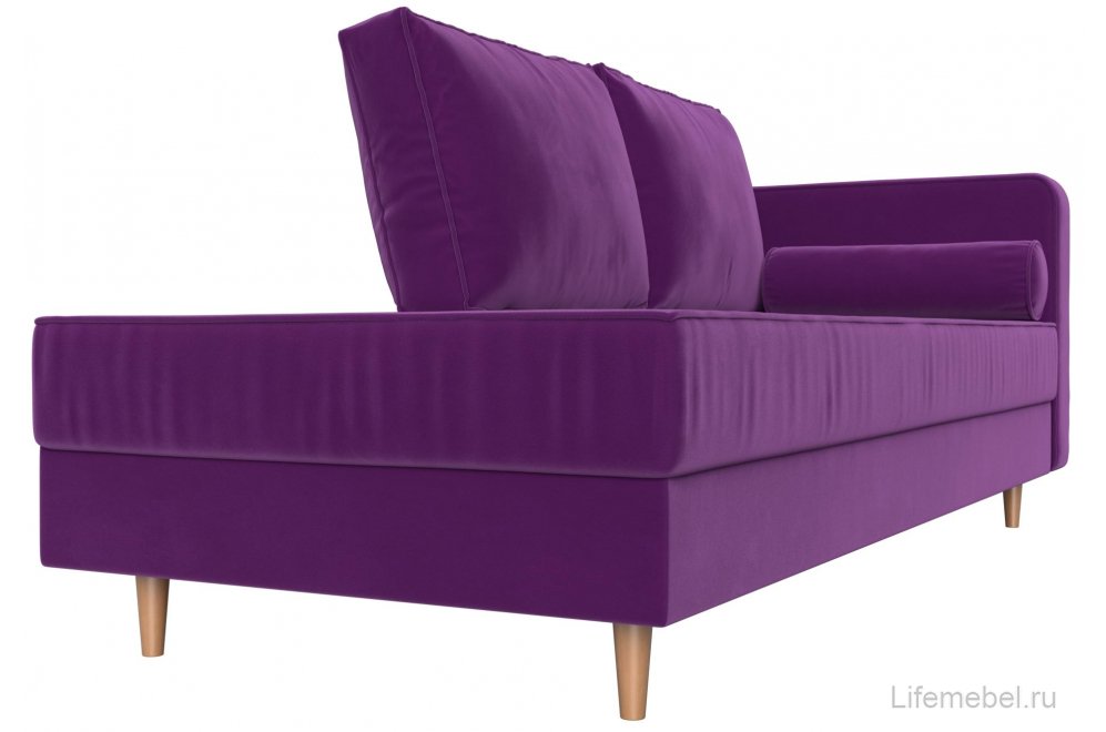 Кушетка Прайм правая фиолетовый микровельвет