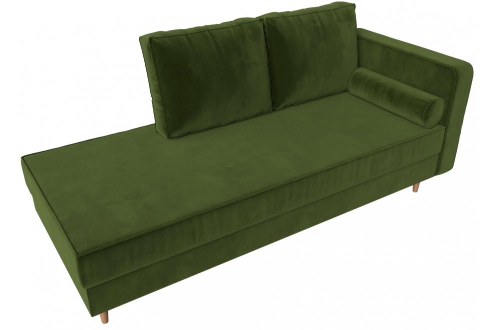 Кушетка Тайра правая зеленый микровельвет