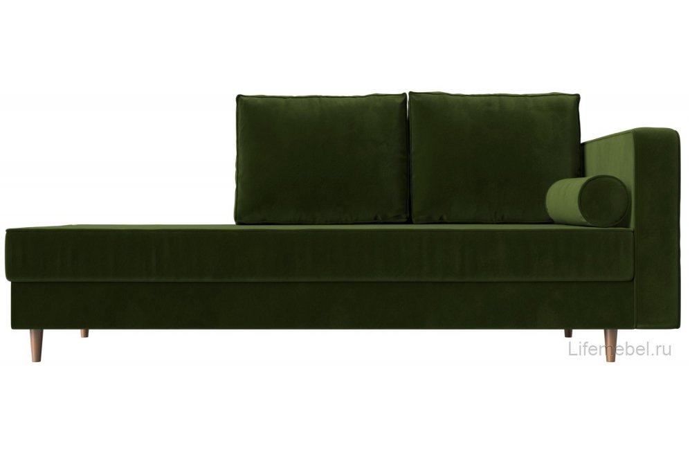Кушетка Тайра правая зеленый микровельвет