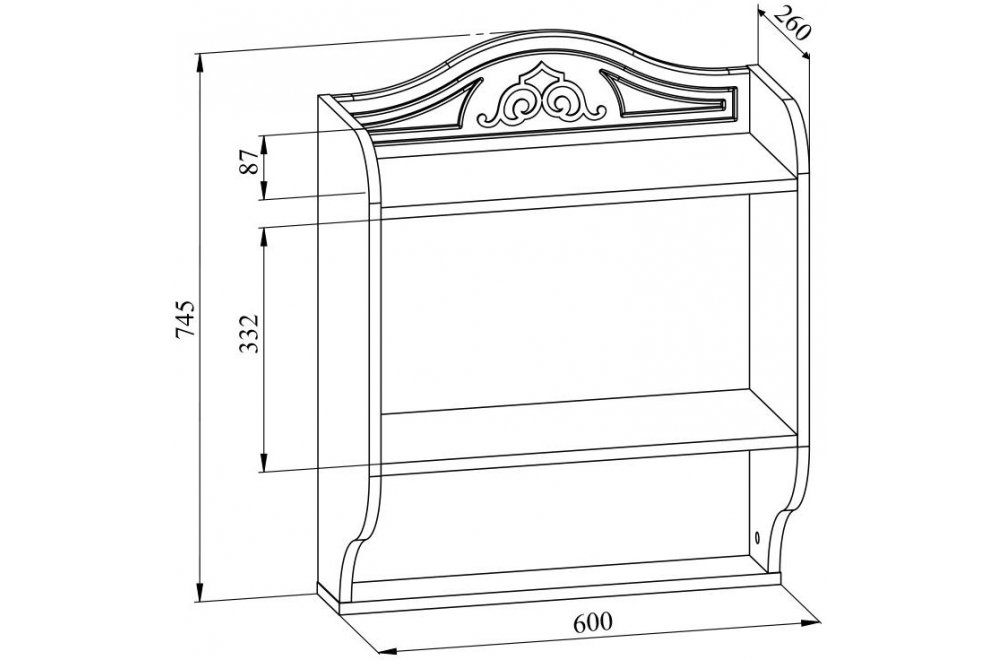 Полка Ассоль АС-15 белое дерево