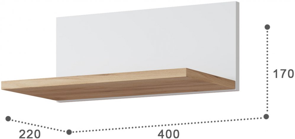 Полка Эмилия ЭЛ-9 дуб крафт золотой / меренга
