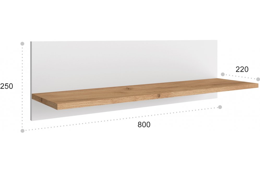 Полка Ирма ИР-20 дуб крафт / белый структурный